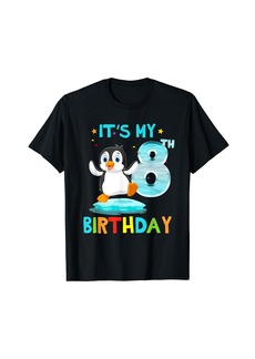 8th Birthday Shirt Penguin Birthday Shirt 8 Year Old T-Shirt