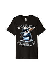 Chill Out I'm A Penguin Bro Penguin Playing Baseball Premium T-Shirt