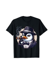 Classy Penguin Smoking Cigar Animals Majestic Smokers T-Shirt