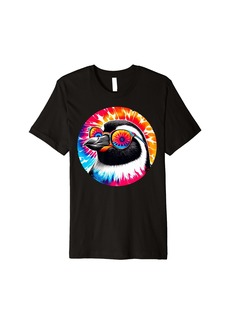 Cool Tie Dye Penguin Sunglasses Bird Illustration Art Premium T-Shirt