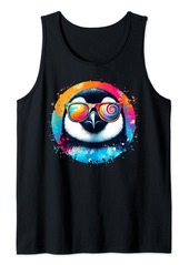 Cool Tie Dye Penguin Sunglasses Bird Illustration Art Tank Top