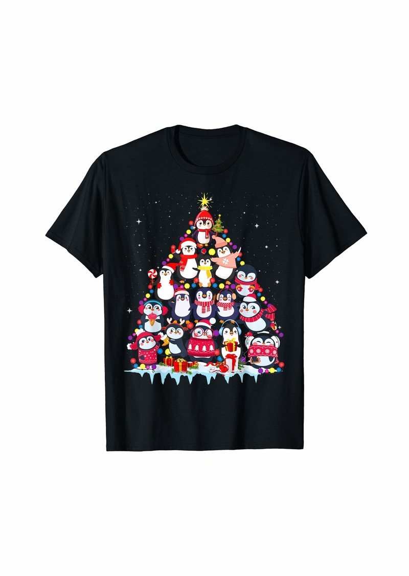 Cute Christmas Penguin Tree T-Shirt