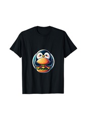 Cute Penguin Enjoying a Fishburger T-Shirt