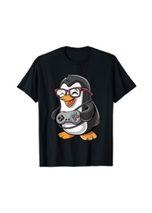 Cute Penguin Gaming animal Lover logo T-Shirt