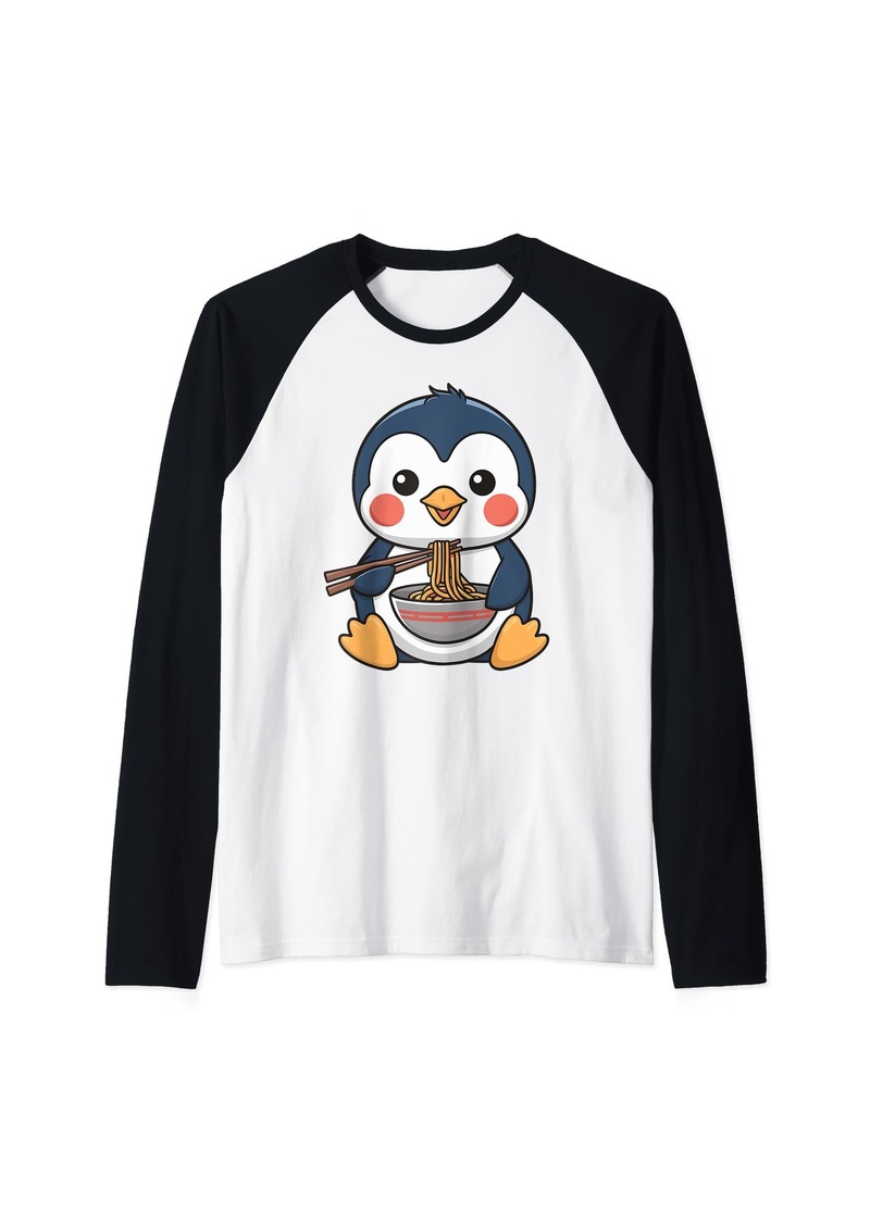 Cute Penguin logo funny Animals Lover Raglan Baseball Tee