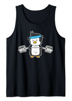 Cute Penguin Weightlifting Funny Penguin Lovers Weightlifter Tank Top