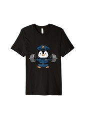 Cute Penguin Weightlifting logo Premium T-Shirt