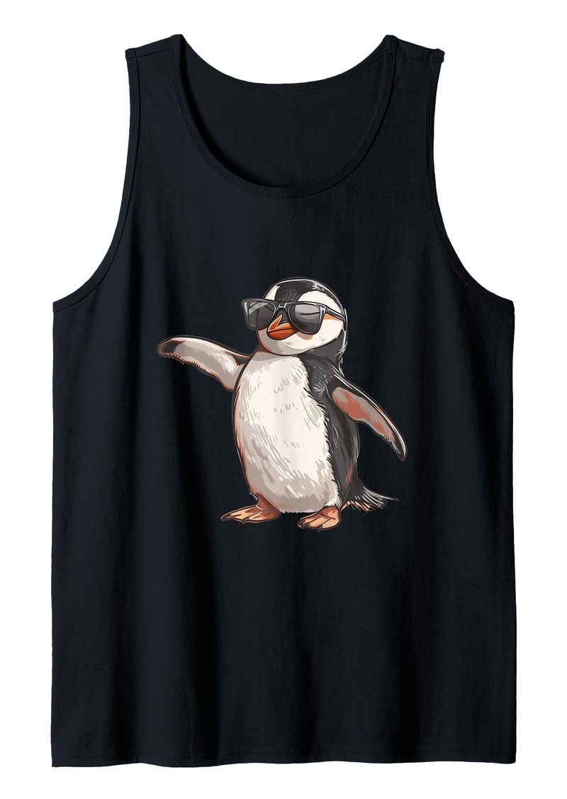 Cute Penguin With Sunglass Tank Top