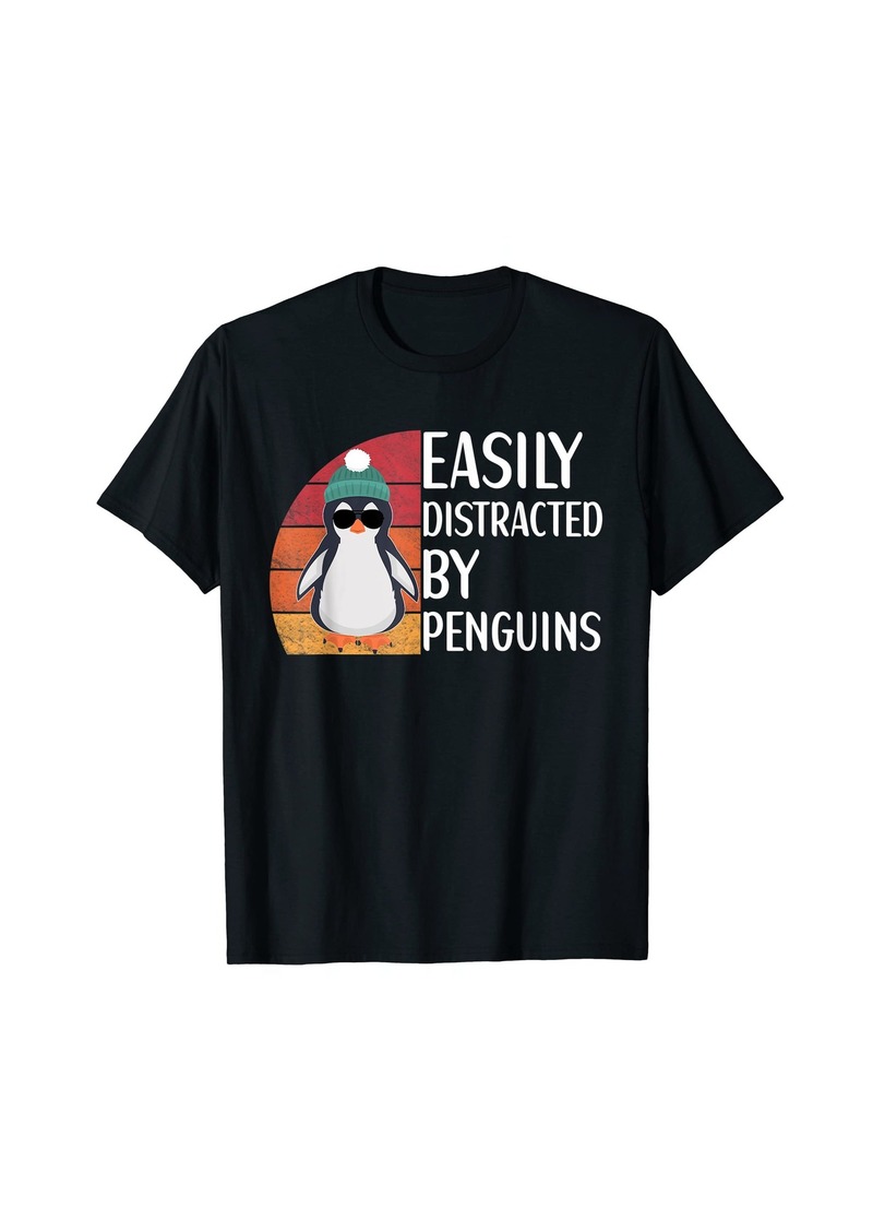 Easily Distracted By Penguins Vintage Penguin Apparel T-Shirt