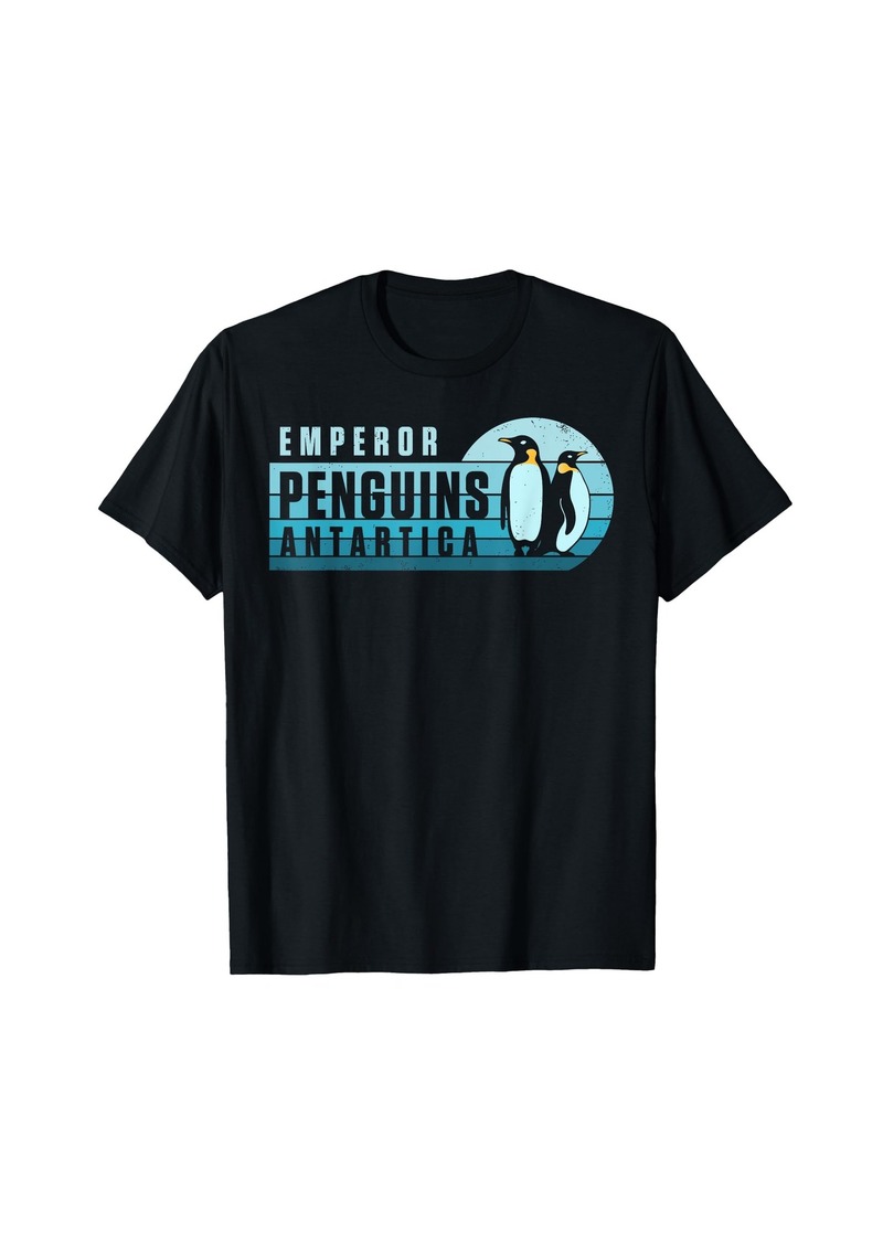 Emperor Penguins Antartica Penguin Lovers Retro Vintage Bird T-Shirt