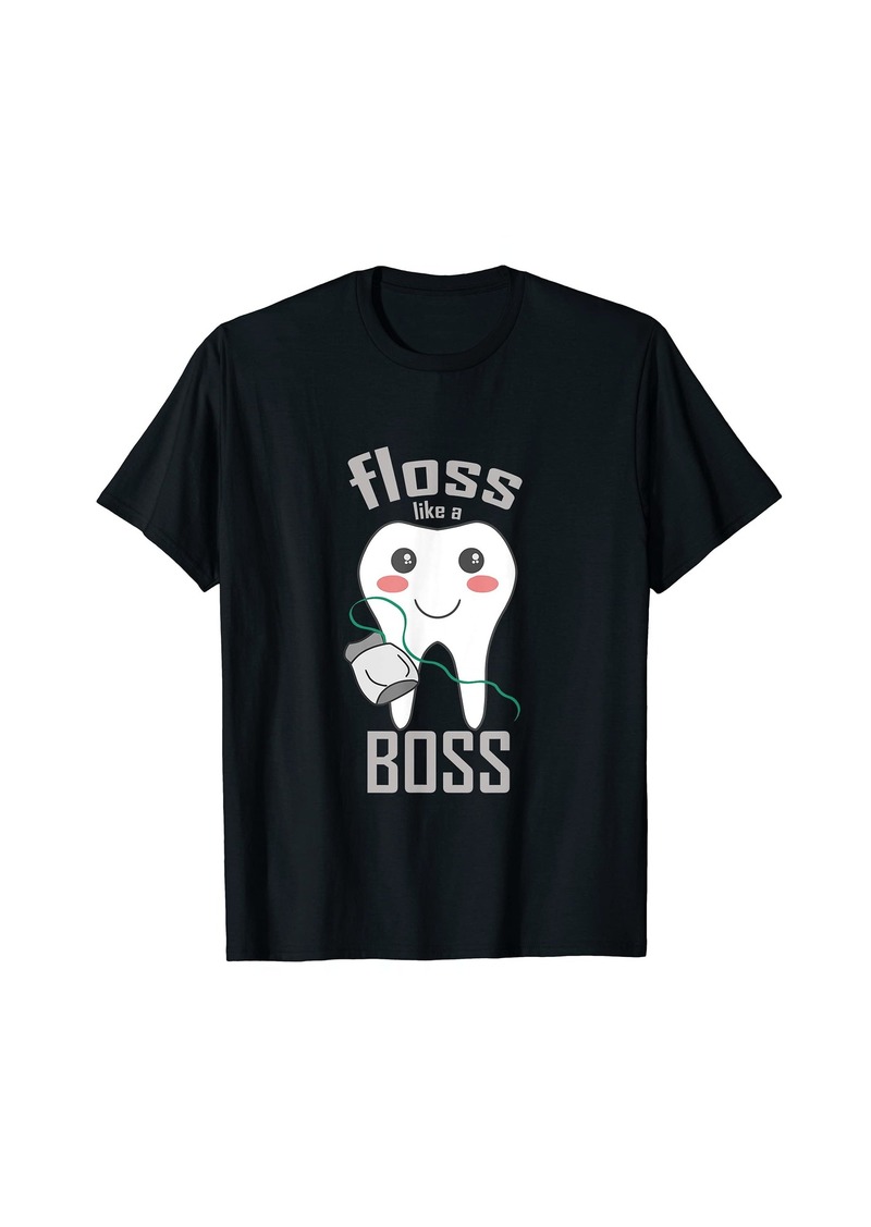 Penguin Floss Like a Boss Dentist Shirt - Cartoon Tooth T-shirt