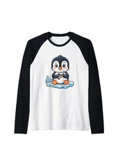 Funny penguin Animal lovers logo Raglan Baseball Tee