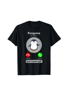 Funny Penguin Shirt Phone Screen Penguin Calling Penguins T-Shirt