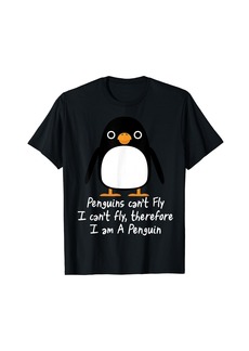 Funny Penguin T Shirt Cool I can't fly animal love gift tee