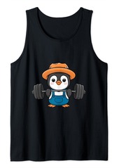 Funny Penguin Weightlifting Animal lovers logo Tank Top