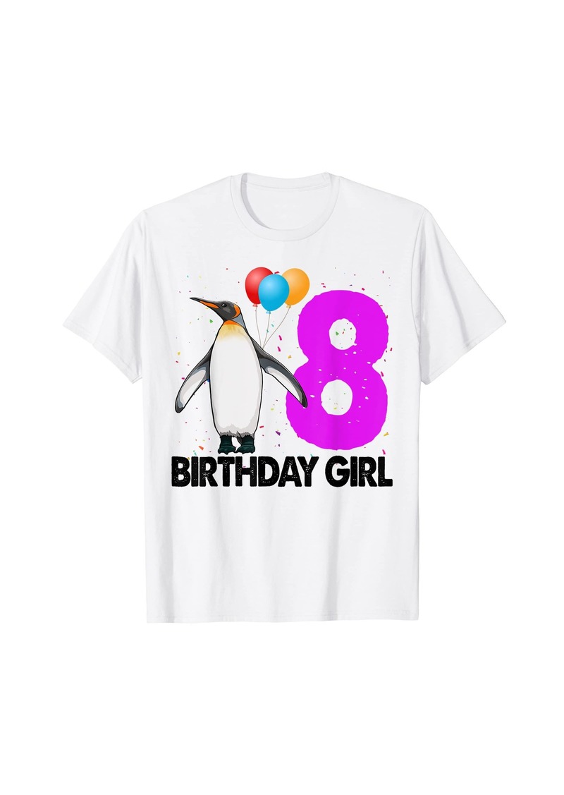 Happy Birthday Girl 8 T-Shirts Women Funny Penguin Tee Birds T-Shirt
