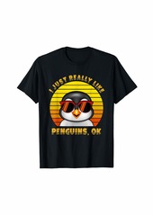 I Just Really Like Penguins OK Funny Animal Lover Gift T-Shirt
