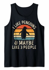 I Like Penguins and Maybe 3 People Funny Penguin Vintage Tank Top
