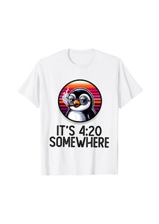 It's 4:20 somewhere weed Penguin marijuana T-Shirt