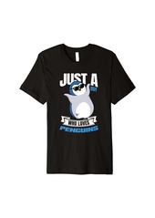 Just A Boy Who Loves Penguins Zookeeper Penguin Toddler Premium T-Shirt