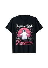 Just A Girl Who Loves Penguins cute Penguin Girls Kids T-Shirt