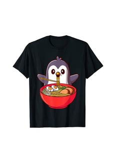 Kawaii Anime Penguin Cute Otaku Japanese Ramen Funny Noodles T-Shirt