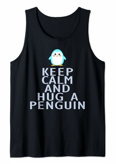 Keep Calm And Hug A Penguin Zookeeper Animal Lover Tank Top