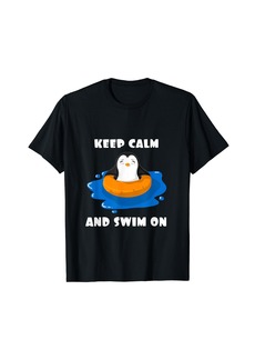 Keep calm and swim on swimming penguin Shirt T-Shirt