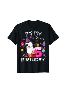 Kids I'm 6 Years Old Penguin Dabbing 6th Birthday Girl Teens T-Shirt