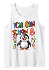 Kids Penguin Birthday 5 Penguin 5th Birthday Penguin Party Tank Top