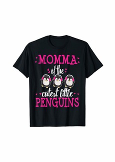 Momma Cutest Little Penguins Mom of 3 Boys Girls Gift T-Shirt