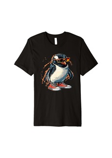 Nice Penguin with Sunglasses and Kicks Premium T-Shirt