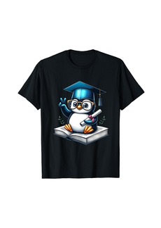 Peace Sign Hand Penguin Graduate Kids Mens Womens Graduation T-Shirt