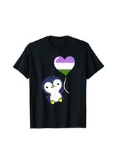 Penguin Balloon Genderqueer Pride T-Shirt