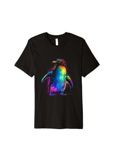 Penguin Bird Wildlife Colorful Penguin Lover Animal Snow Premium T-Shirt