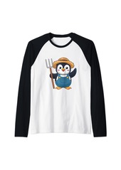 penguin Cute Animal lovers logo Raglan Baseball Tee