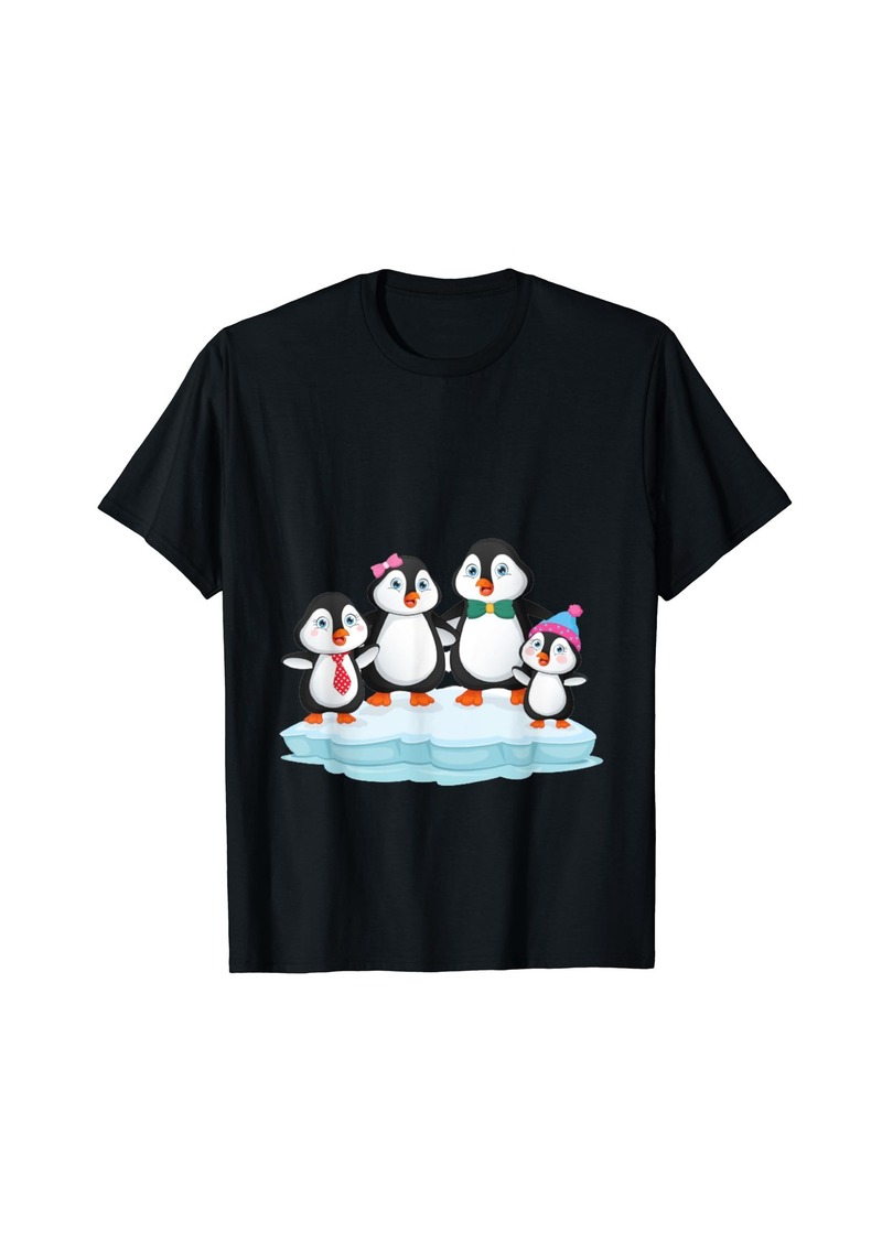 penguin family love gift christmas birthday T-Shirt