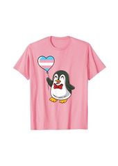 Penguin Heart Balloon Trans Pride T-Shirt