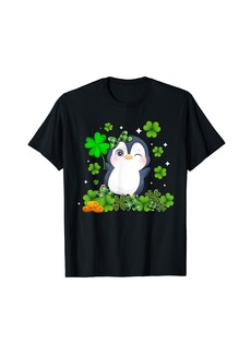 Penguin Irish Shamrock St Patrick's Day Animal Boys Girls T-Shirt
