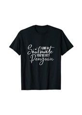 Penguin Like A Soulmate Valentine's Day Distressed T-Shirt