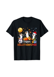 Penguin Lover Halloween Merry Christmas Happy Hallothanksmas T-Shirt