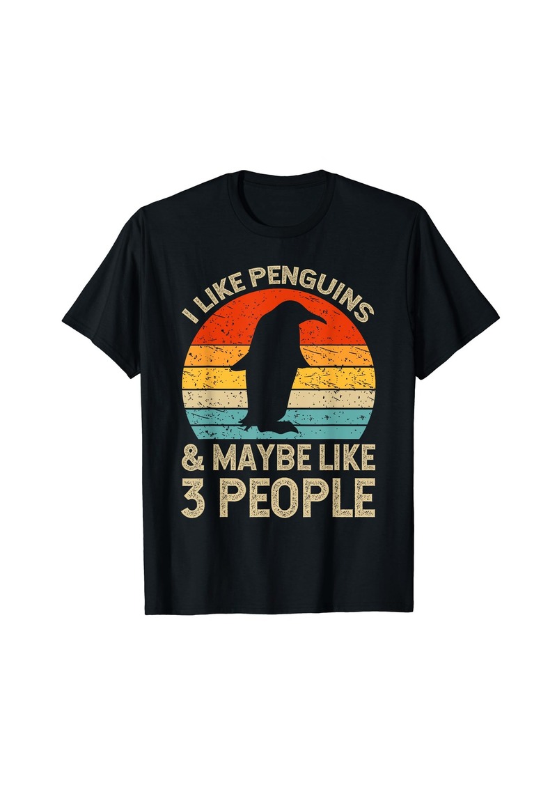 Penguin Lover Introvert Funny Design Penguins Retro Style T-Shirt