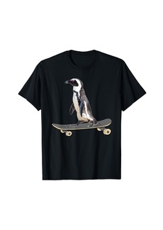 Penguin on Skateboard Funny Skateboarder Penguin T-Shirt