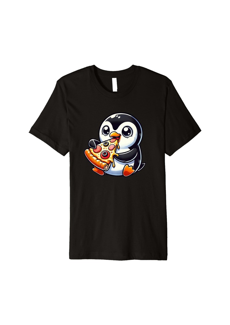Penguin Pizza Olives Cheese Fast Food Premium T-Shirt