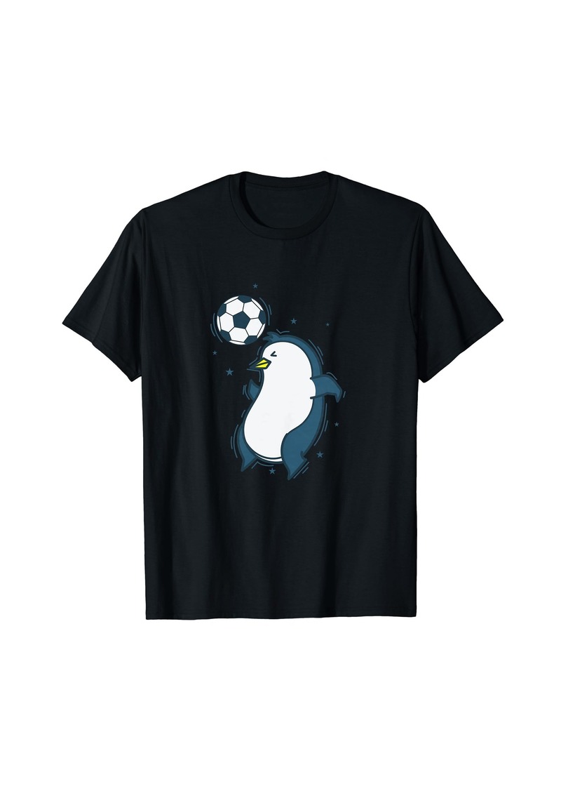 Penguin playing Soccer with Head Antarctica T-Shirt