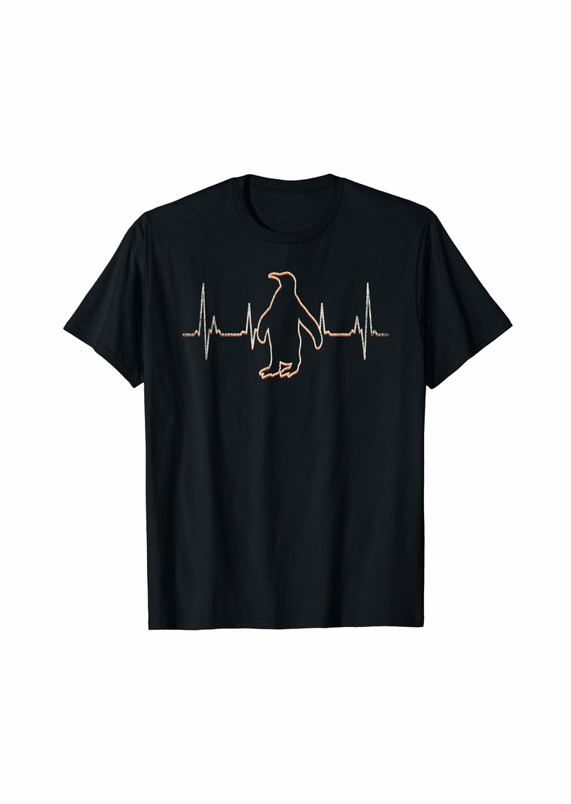 Penguin Retro Heartbeat 80s Style Gift T-Shirt