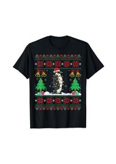Penguin Santa Hat Xmas Lights Penguin Lover Ugly Christmas T-Shirt