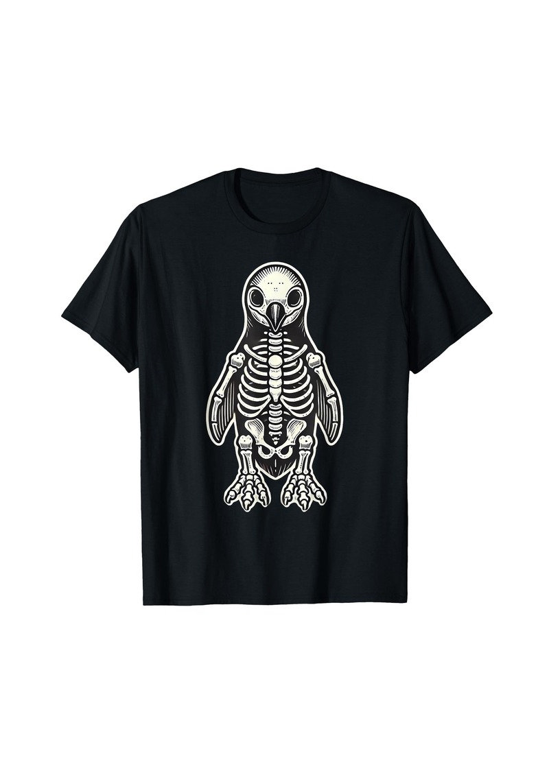 Penguin Skeleton Halloween T-Shirt