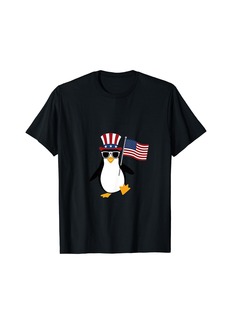 Penguin Sporting Sunglasses And a Hat Penguin Independence T-Shirt