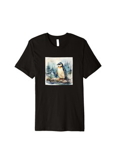 Penguin Trees Watercolor Graphic Premium T-Shirt